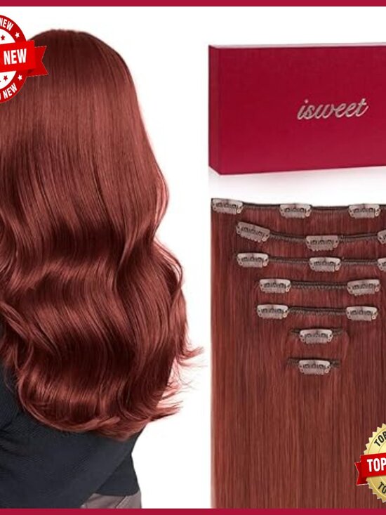 Straight Clip-In Human Hair Extensions, 16 Inch, 100g, Double Weft main image 4